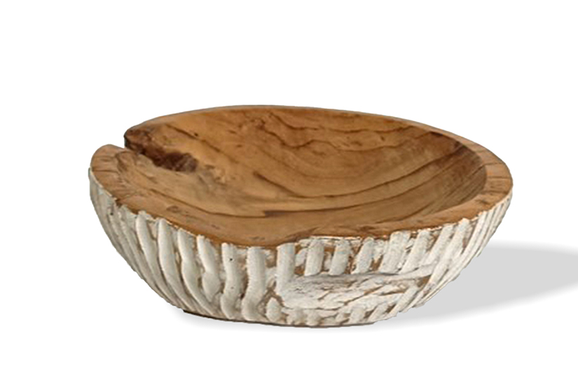 WO Decorative Teak Wood Bowl